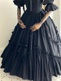 Stunning Prom Dress Black Square Neck Pleated Evening Dress Ball Gown Birthday Party Dress HZ0319