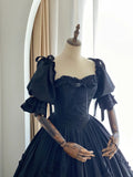 Stunning Prom Dress Black Square Neck Pleated Evening Dress Ball Gown Birthday Party Dress HZ0319