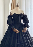 Stunning Prom Dress Black Square Neck Pleated Evening Dress Ball Gown Birthday Party Dress HZ0319