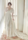 Stunning A Line Long Sleeve Lace Tulle Wedding Dress HZ0319