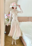 Elegant Prom Dress V-neck Pleated Lace Date Dress Party Dress HZ0319