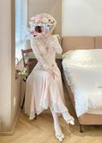 Elegant Prom Dress V-neck Pleated Lace Date Dress Party Dress HZ0319