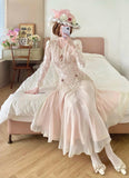 Elegant Prom Dress V-neck Pleated Lace Date Dress Party Dress HZ0319