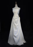 Charming A Line Strapless Pleated Wedding Dress HZ0319