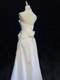 Charming A Line Strapless Pleated Wedding Dress HZ0319