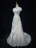 Beauty A Line Square Neck Pleated Wedding Dress HZ0319