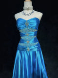 Stunning Prom Dress Blue A Line Sweetheart Pleated Gala Dress Evening Dress HZ0319