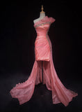 Sweet Prom Dress One Shoulder Pleated Evening Dress Gala Dress Cocktail Dress HZ0319