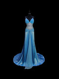 Gorgeous Prom Dress V-neck Pleated Mermaid Gala Dress Evening Dress HZ0319