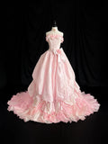 Cute Prom Dress Strapless Ruffle Pearl Ball Gown Evening Dress 16th Dress HZ0319