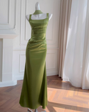 Beauty Prom Dress Square Neck Pleated Evening Dress Gala Dress Party Dress HZ0319