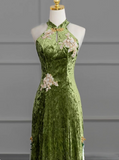 Elegant Prom Dress Halter Bowknot Gala Dress Evening Dress Party Dress HZ0319
