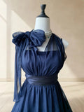 Beauty Homecoming Dress Navy Blue A Line Halter Pleated Short Prom Dress Party Dress Casual Dress HZ0319