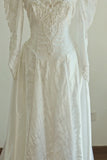 Elegant High Collar Backless Pearl Lace Wedding Dress HZ0319