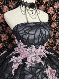 Stunning Prom Dress Strapless Embroidered Ball Gown Evening Dress Quinceanera Dress HZ0319