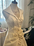 Elegant Prom Dress A Line V-neck Flower Evening Dress Gala Dress HZ0319