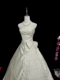 Elegant Strapless Embroidered Tiered Wedding Dress HZ0319