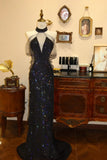 Shiny Prom Dress Halter Rhinestone Long Prom Dress Evening Dress Gala Dress HZ0319