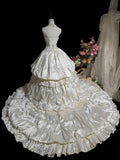 Vintage Strapless Pleated Tiered Wedding Dress HZ0319