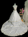 Retro Strapless Ruffle Bowknot Wedding Dress HZ0319