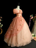 Beauty Prom Dress Off Shoulder Pleated Evening Dress Sweet 16 Dress Ball Gown HZ0319
