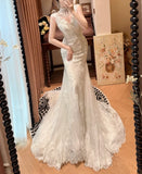 Pretty V-neck Mermaid Wedding Dresss HZ0319
