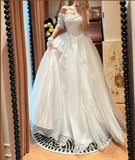 Romantic Off Shoulder Pleated Wedding Dress HZ0319