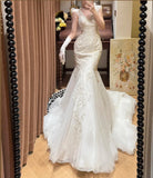 Charming V-neck Tulle Mermaid Wedding Dress HZ0319
