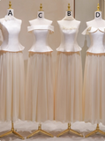 Pretty A Line Tulle Long Bridesmaid Dress HZ0319