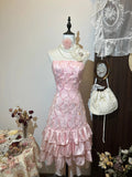 Sweet Homecoming Dress Light Pink Strapless Tiered Short Prom Dress Birthday Party Dress HZ0319