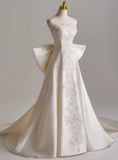 Beauty A Line Strapless Bowknot Wedding Dress HZ0319