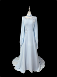 Beauty Mother of Bride Dress A Line Long Sleeve Pleated Mother of Bride Dress HZ0319