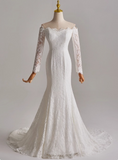 Stunning Strapless Long Sleeve Mermaid Wedding Dress HZ0319