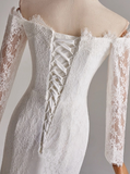 Stunning Strapless Long Sleeve Mermaid Wedding Dress HZ0319