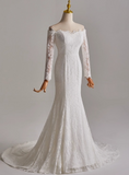 Stunning Strapless Long Sleeve Mermaid Wedding Dress HZ0319