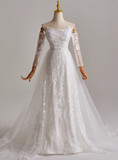 Beauty A Line Strapless Long Sleeve Tulle Wedding Dress HZ0319