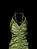 Beauty Homecoming Dress Halter Pleated Short Prom Dress Birthday Party Dress Cocktail Dress HZ0319