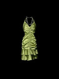 Beauty Homecoming Dress Halter Pleated Short Prom Dress Birthday Party Dress Cocktail Dress HZ0319