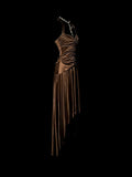 Gorgeous Prom Dress Halter Pleated Asymmetrical Hem Long Prom Dress Evening Dress HZ0319