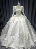 Charming Wedding Dress Square Neck Pleated Wedding Dress HZ0319