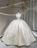 Romantic Wedding Dress Strapless Pleated Wedding Dress HZ0319