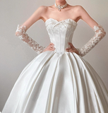 Romantic Wedding Dress Strapless Pleated Wedding Dress HZ0319