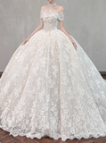 Romantic Wedding Dress Off Shoulder Lace Wedding Dress HZ0319