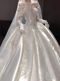 Romantic Wedding Dress Off Shoulder Pleated Wedding Dress HZ0319