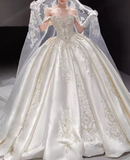 Romantic Wedding Dress Off Shoulder Pleated Wedding Dress HZ0319
