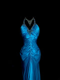 Gorgeous Prom Dress Halter Pleated Asymmetrical Hem Evening Dress Cocktail Dress Birthday Party Dress HZ0319