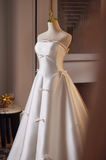 Minimalist Wedding Dress A Line Strapless Wedding Dress HZ0319