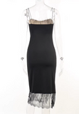 Sexy Women Dress Black Spaghetti Straps Lace Birthday Outfits Seaside Party Dress HZ0319