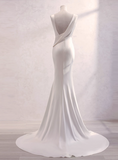 Minimalist Wedding Dress Pleated Backless Wedding Dress HZ0319