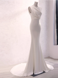 Minimalist Wedding Dress Pleated Backless Wedding Dress HZ0319